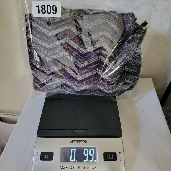 AB Studio Womens Poncho Cape Sz L Pull Over Knit Sweater Purple Black & Grey - Picture 10 of 11